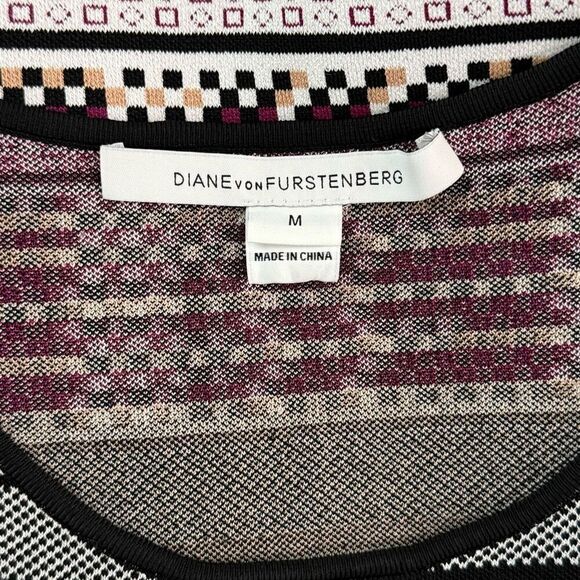 Diane Von Furstenberg DVF ELEANOR Jacquard A Line Dress Banded Dot - Women’s US - Picture 7 of 12